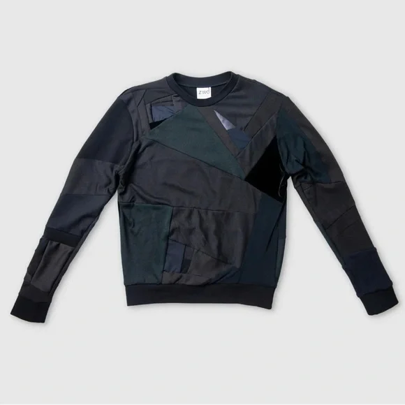 Zero Waste Daniel Black All Over Re-Roll Long Sleeve Sweater XS Unisex - Picture 2 of 9